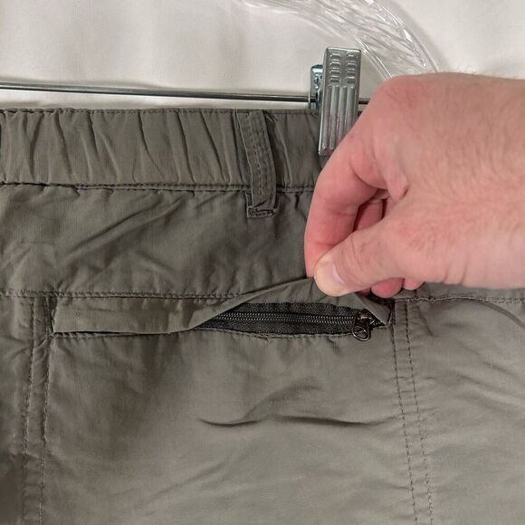 REI Cargo Shorts Men's Large Grey Hiking Nylon Hook Look Zip Pockets 9" Inseam - Picture 9 of 10